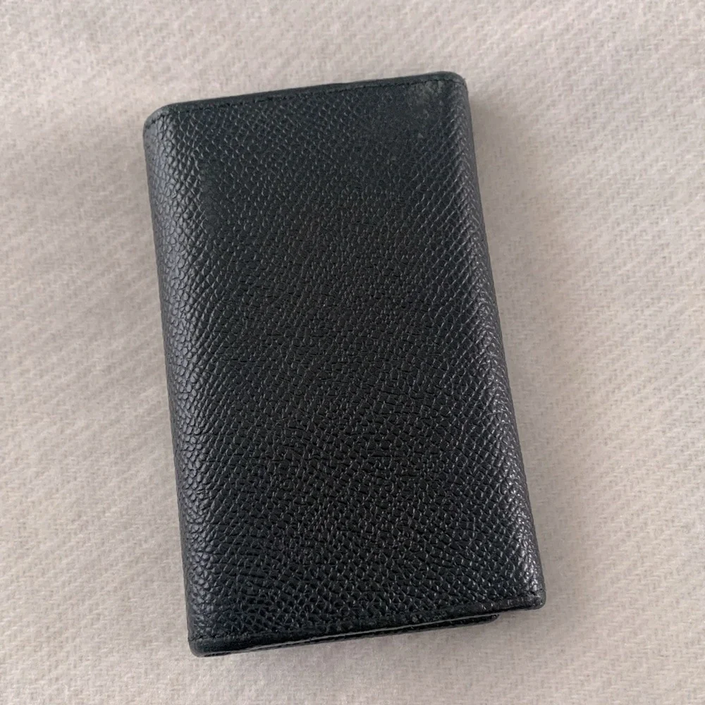 BVLGARI Key Holder Black Textured Leather